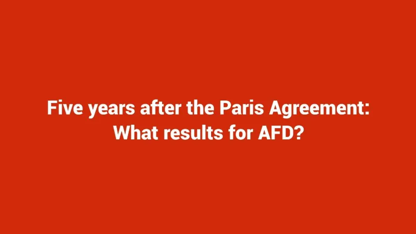 Five years after the Paris Agreement: What results for AFD?